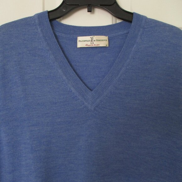 Fairway & Greene Mens Blue Merino Wool Golf Sweater Vest NWOT - Size Large - Picture 2 of 2
